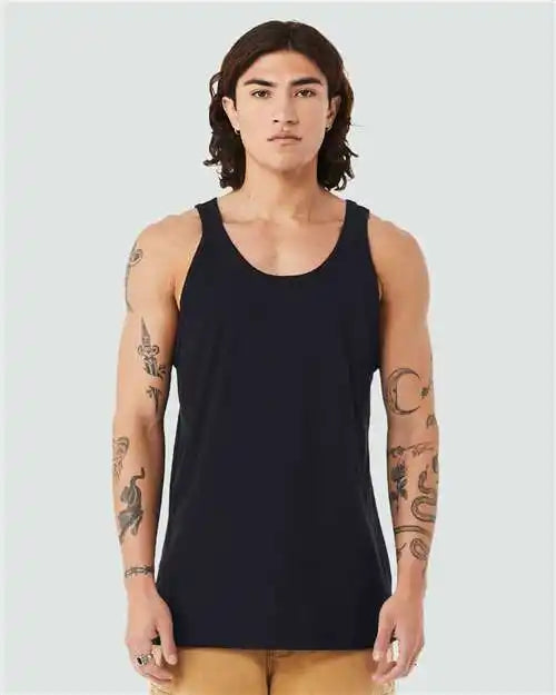 Bella + Canvas 3480cvc Heather Cvc Tank - Solid Black Blend