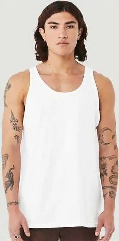 Bella + Canvas 3480cvc Heather Cvc Tank Solid White Blend