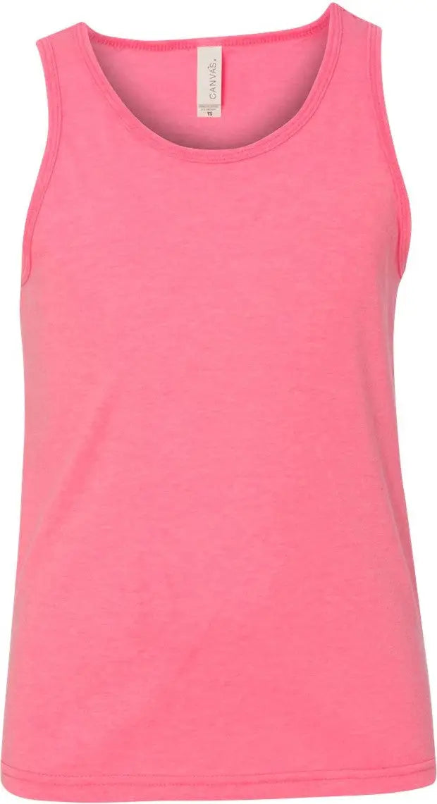 Bella + Canvas 3480y Youth Jersey Tank - Neon Pink