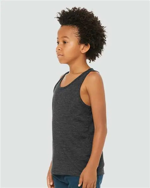 Bella + Canvas 3480ycvc Youth Heather Cvc Tank - Dark Grey