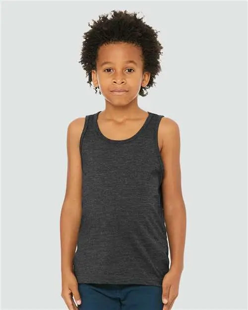 Bella + Canvas 3480ycvc Youth Heather Cvc Tank - Dark Grey