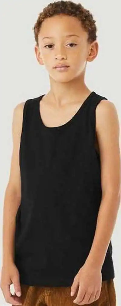 Bella + Canvas 3480ycvc Youth Heather Cvc Tank - Solid Black Blend