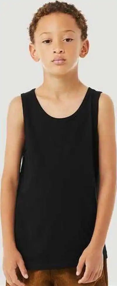 Bella + Canvas 3480ycvc Youth Heather Cvc Tank - Solid Black Blend
