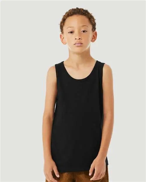 Bella + Canvas 3480ycvc Youth Heather Cvc Tank - Solid Black Blend