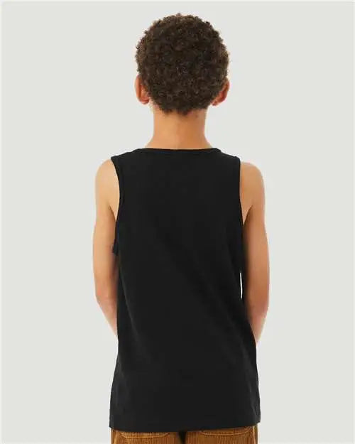 Bella + Canvas 3480ycvc Youth Heather Cvc Tank - Solid Black Blend