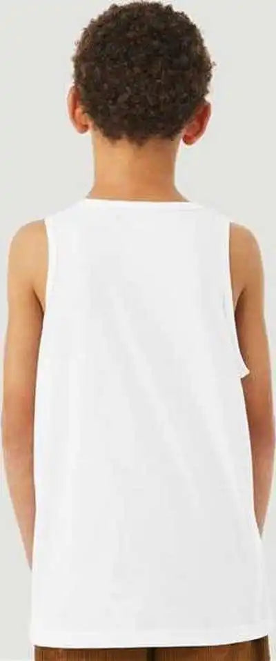 Bella + Canvas 3480ycvc Youth Heather Cvc Tank Solid White Blend