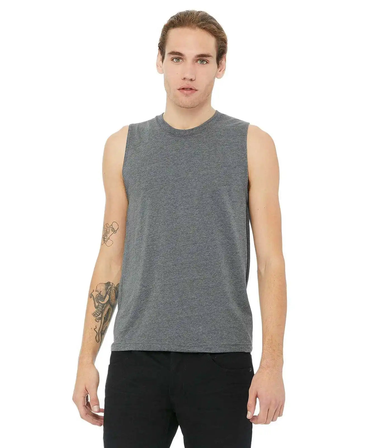Bella + Canvas 3483 Unisex Jersey Muscle Tank - Deep Heather