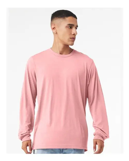 Bella + Canvas 3501 Jersey Long Sleeve Tee - Pink
