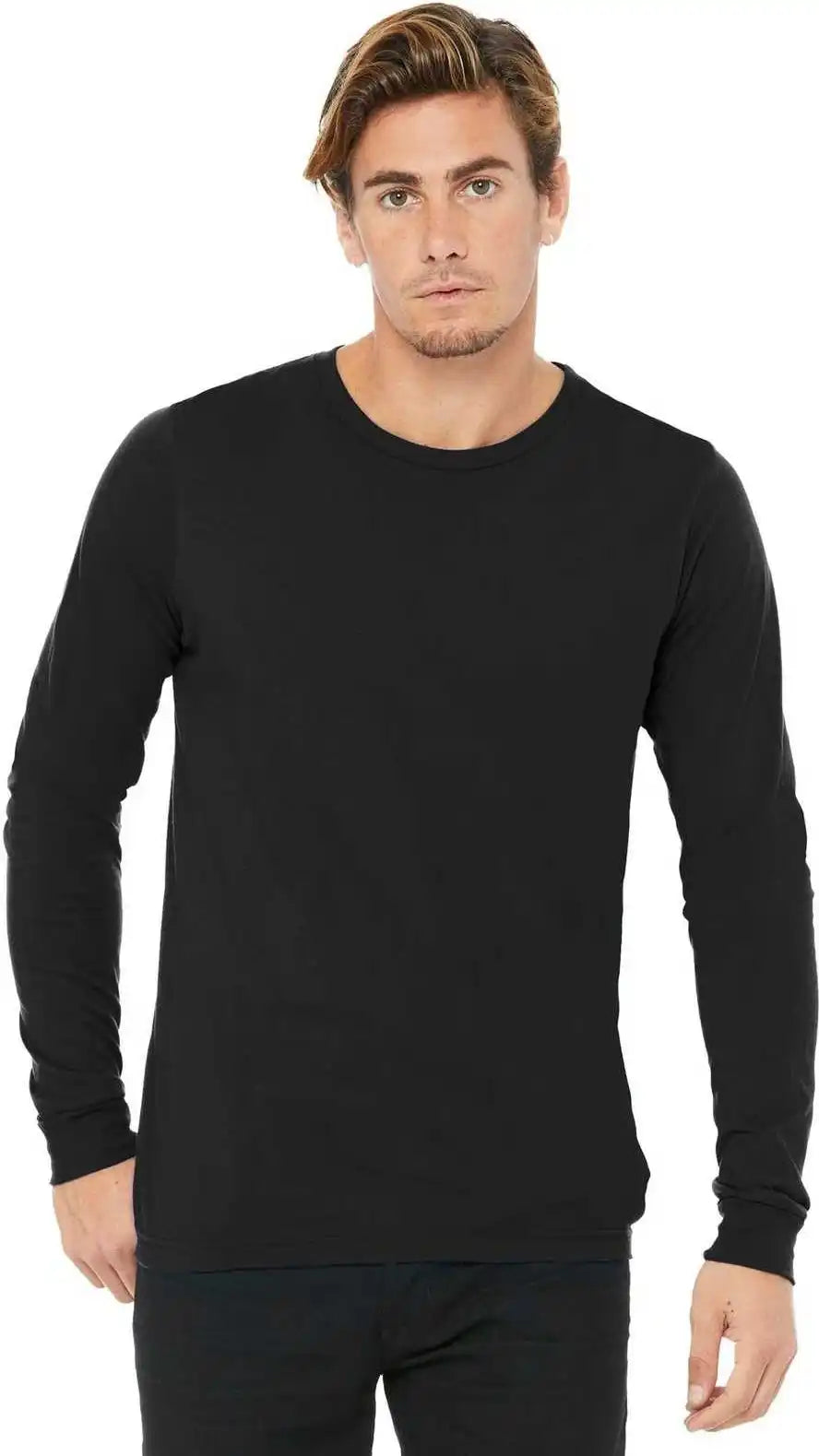 Bella + Canvas 3501 Unisex Jersey Long Sleeve Tee - Black
