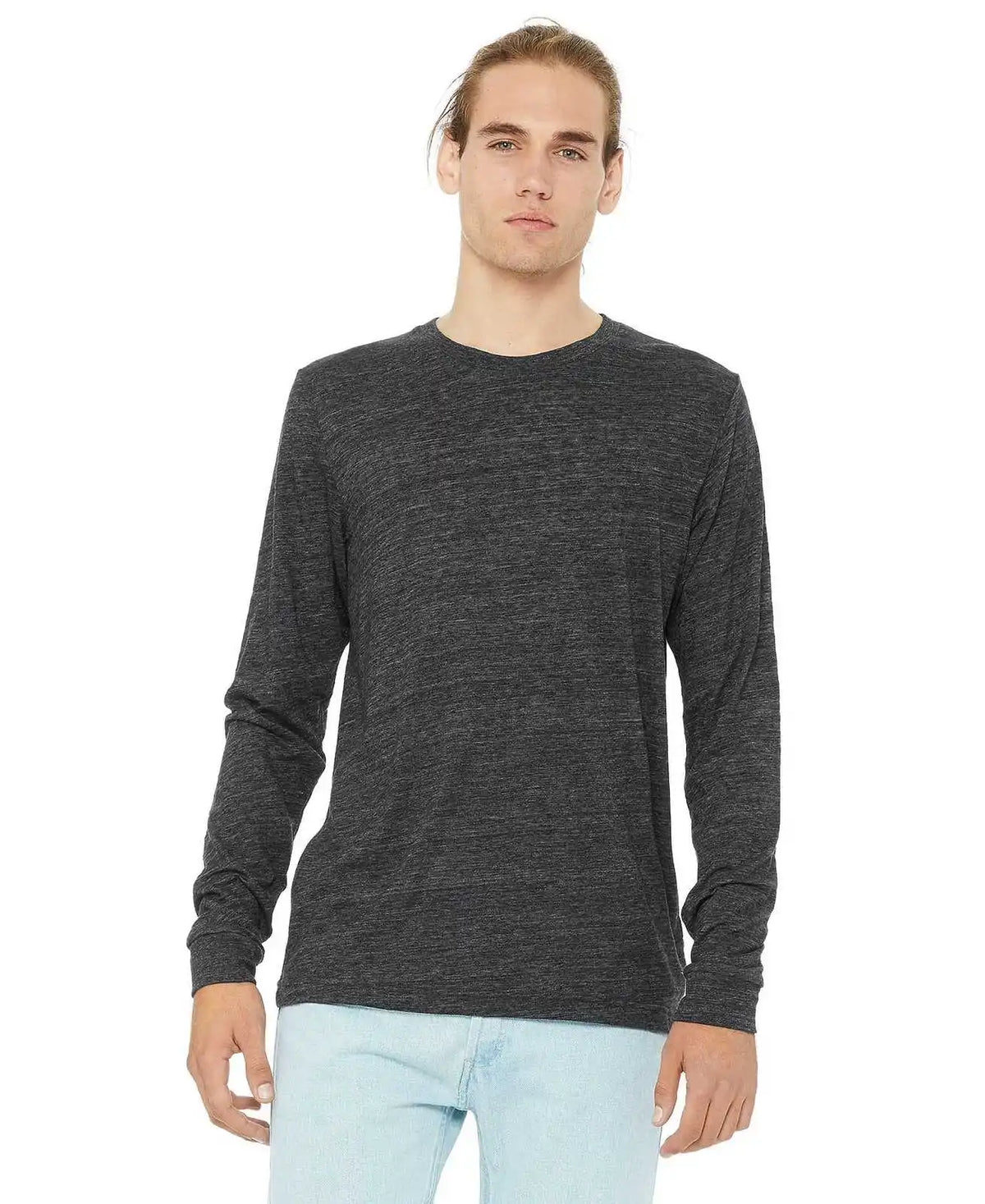 Bella + Canvas 3501 Unisex Jersey Long Sleeve Tee Charcoal Black Slub