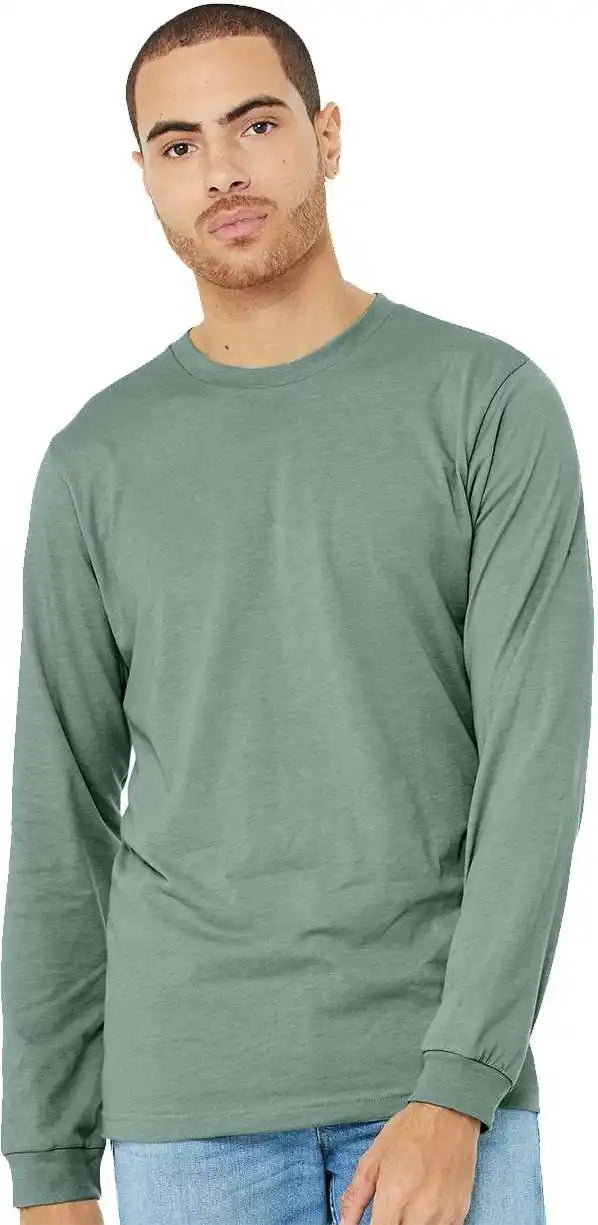 Bella + Canvas 3501 Unisex Jersey Long Sleeve Tee Heather Dusty Blue