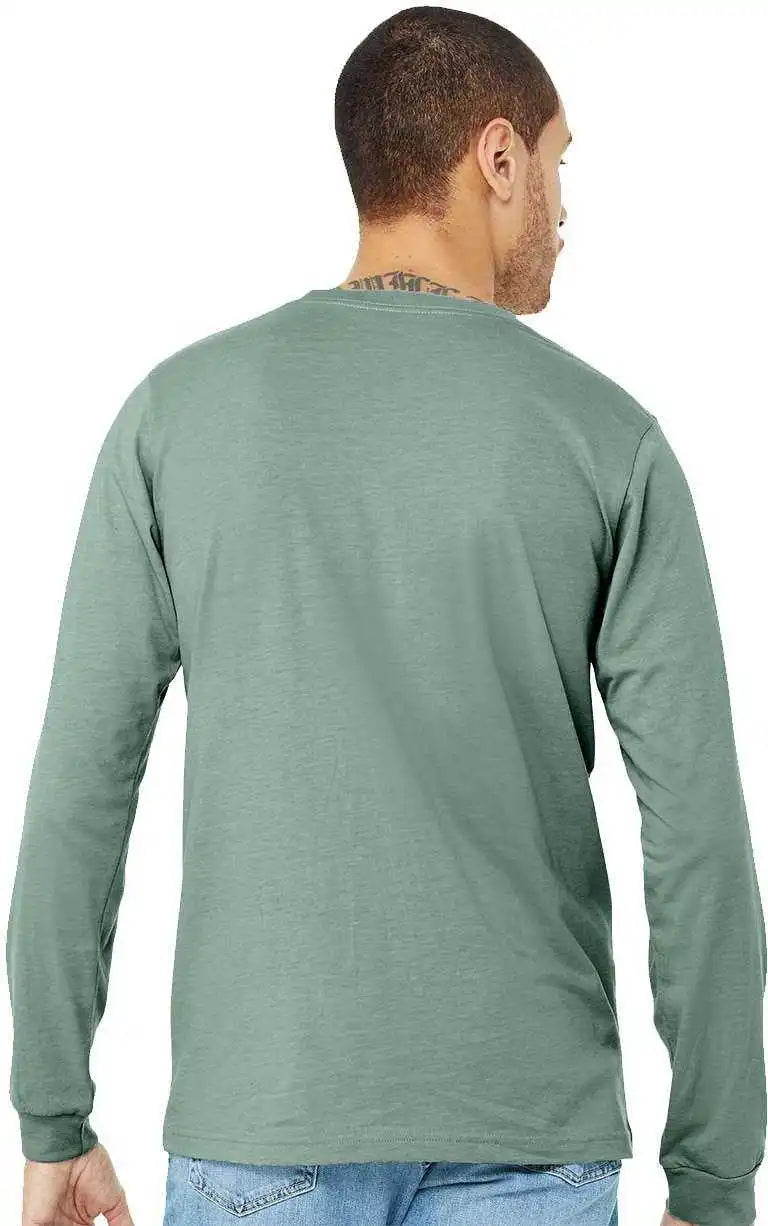 Bella + Canvas 3501 Unisex Jersey Long Sleeve Tee Heather Dusty Blue