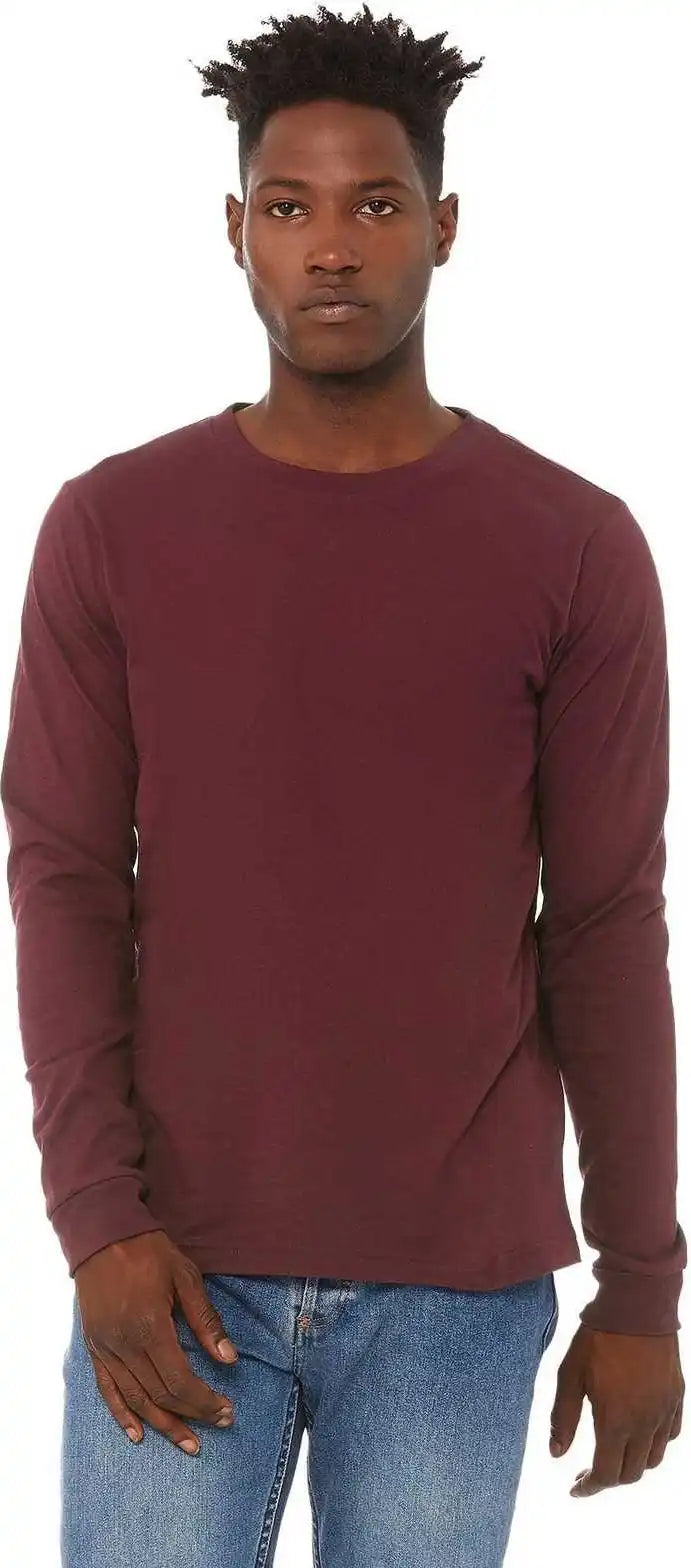 Bella + Canvas 3501 Unisex Jersey Long Sleeve Tee Maroon