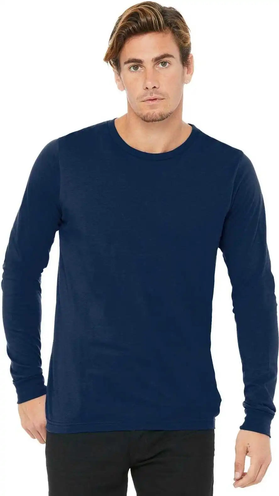 Bella + Canvas 3501 Unisex Jersey Long Sleeve Tee Navy