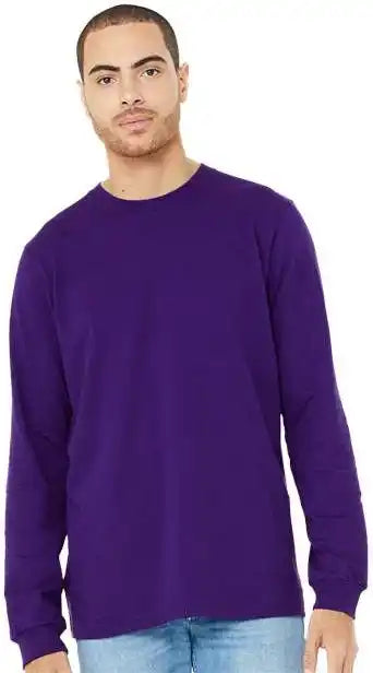 Bella + Canvas 3501 Unisex Jersey Long Sleeve Tee Team Purple