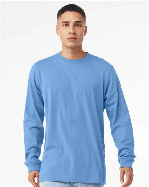 Bella + Canvas 3501cvc Heather Cvc Long Sleeve Tee - Carolina Blue