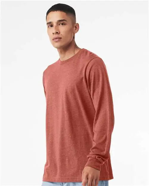 Bella + Canvas 3501cvc Heather Cvc Long Sleeve Tee - Clay