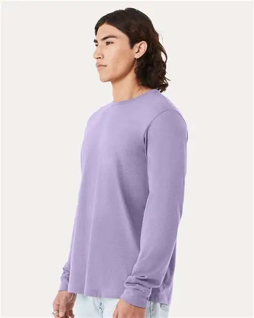 Bella + Canvas 3501cvc Heather Cvc Long Sleeve Tee - Dark Lavender