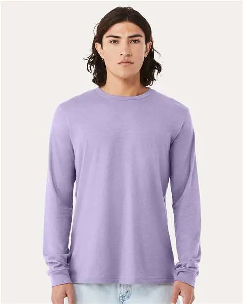 Bella + Canvas 3501cvc Heather Cvc Long Sleeve Tee - Dark Lavender