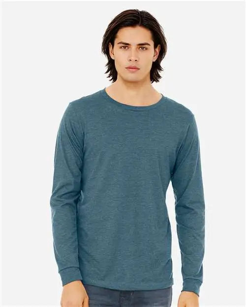 Bella + Canvas 3501cvc Heather Cvc Long Sleeve Tee - Deep Teal