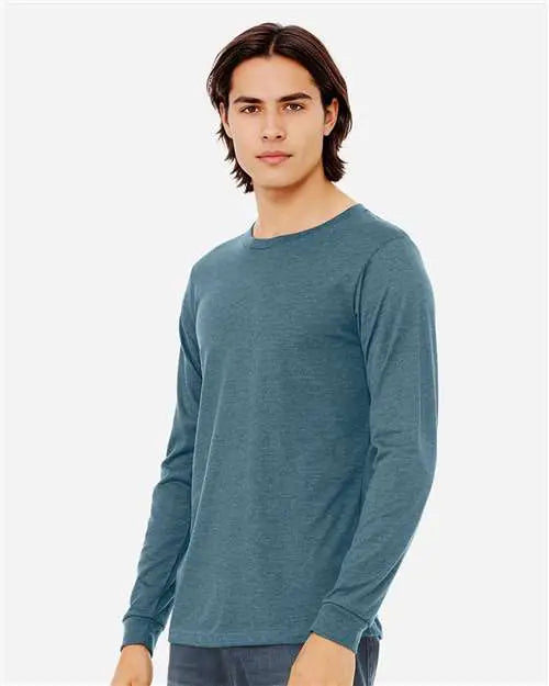 Bella + Canvas 3501cvc Heather Cvc Long Sleeve Tee - Deep Teal