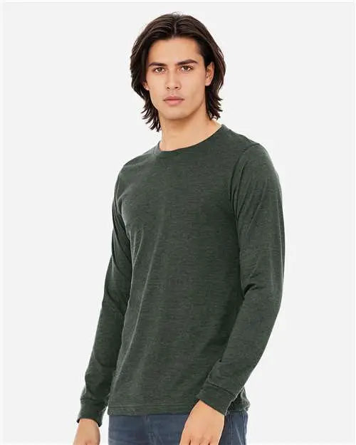 Bella + Canvas 3501cvc Heather Cvc Long Sleeve Tee - Forest