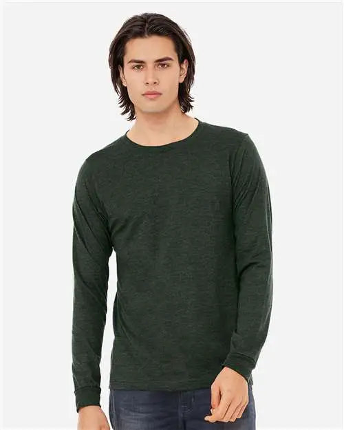 Bella + Canvas 3501cvc Heather Cvc Long Sleeve Tee - Forest