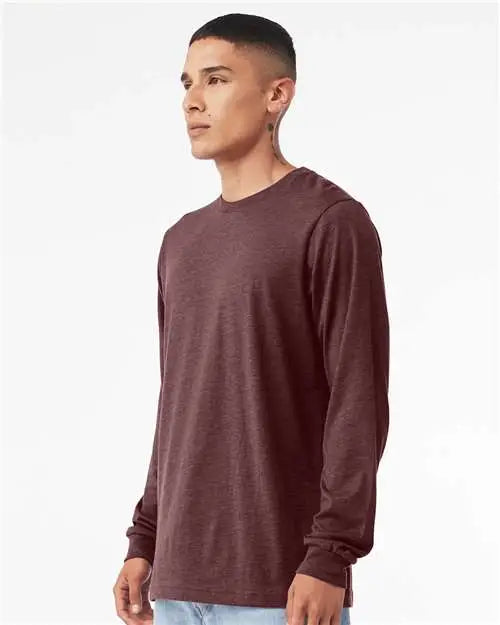 Bella + Canvas 3501cvc Heather Cvc Long Sleeve Tee - Maroon