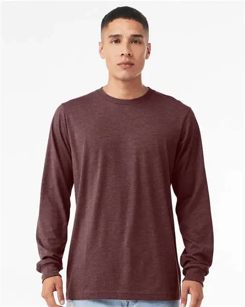Bella + Canvas 3501cvc Heather Cvc Long Sleeve Tee - Maroon