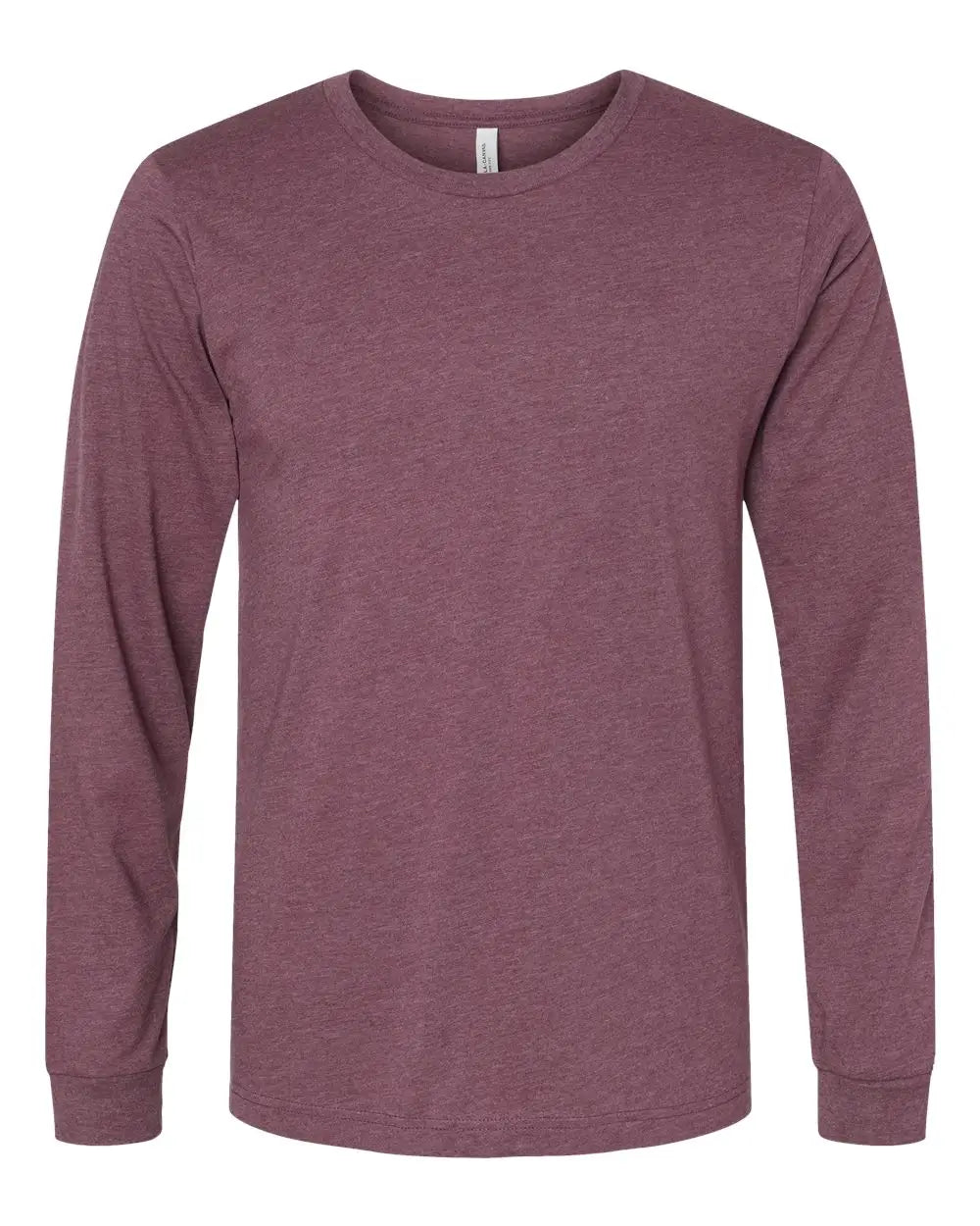 Bella + Canvas 3501cvc Heather Cvc Long Sleeve Tee - Maroon - Xs