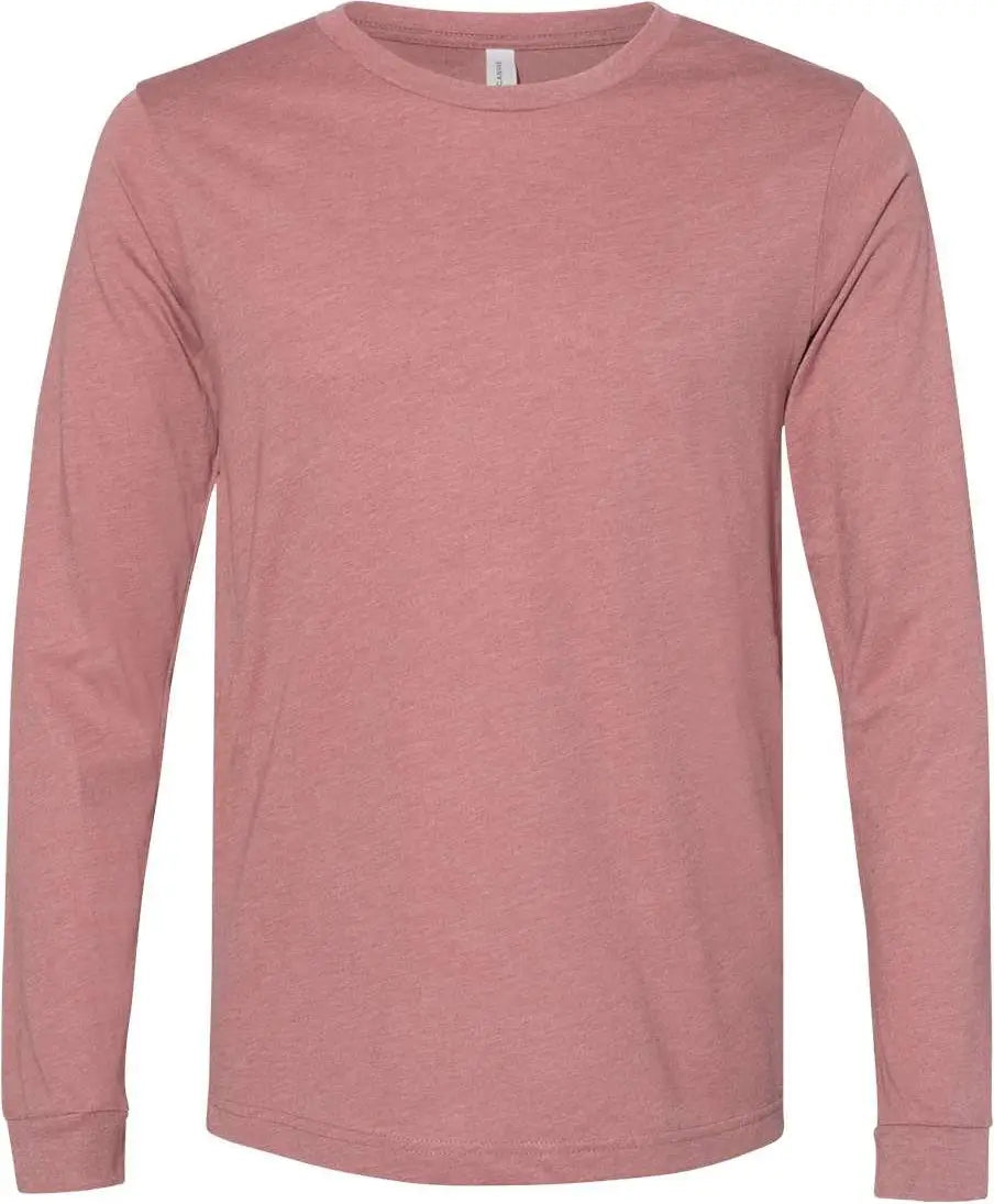 Bella + Canvas 3501cvc Heather Cvc Long Sleeve Tee - Mauve - Pink / Xs