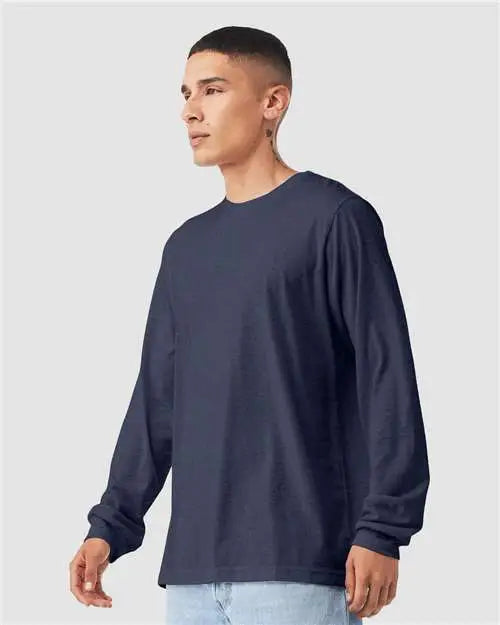 Bella + Canvas 3501cvc Heather Cvc Long Sleeve Tee - Midnight Navy