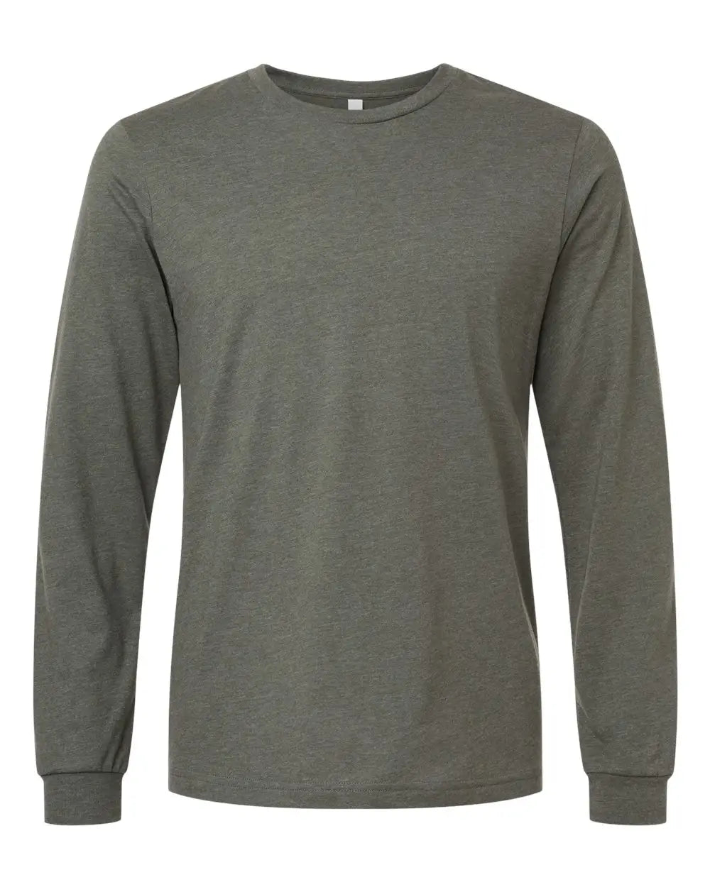 Bella + Canvas 3501cvc Heather Cvc Long Sleeve Tee - Military Green - Xs