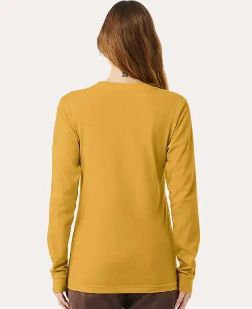 Bella + Canvas 3501cvc Heather Cvc Long Sleeve Tee - Mustard