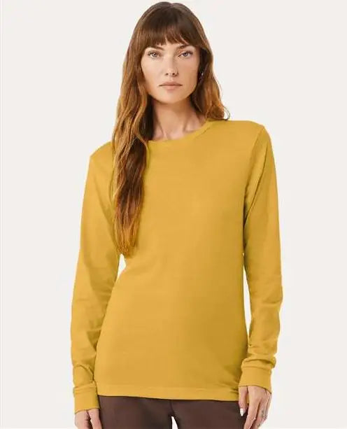 Bella + Canvas 3501cvc Heather Cvc Long Sleeve Tee - Mustard