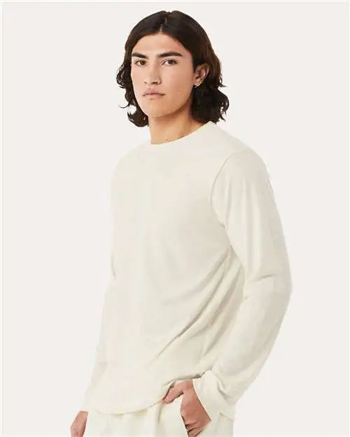 Bella + Canvas 3501cvc Heather Cvc Long Sleeve Tee - Natural