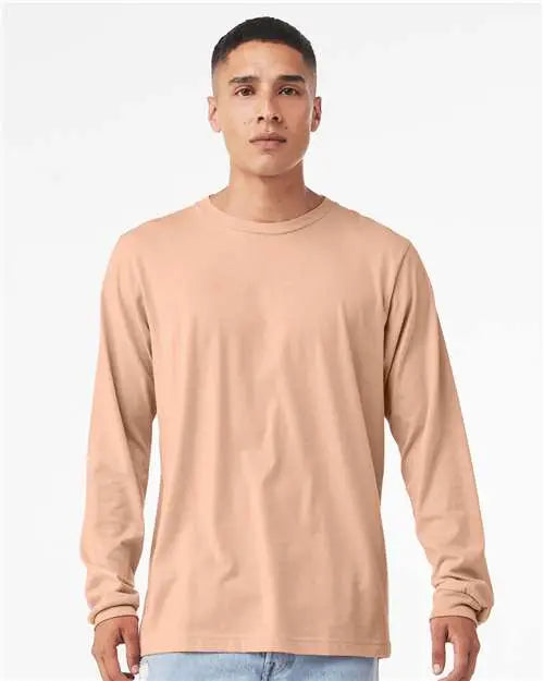 Bella + Canvas 3501cvc Heather Cvc Long Sleeve Tee - Peach