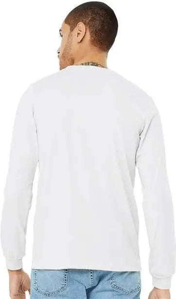Bella + Canvas 3501cvc Heather Cvc Long Sleeve Tee - Solid White Blend