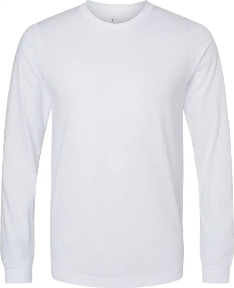 Bella + Canvas 3501cvc Heather Cvc Long Sleeve Tee - Solid White Blend - Xs