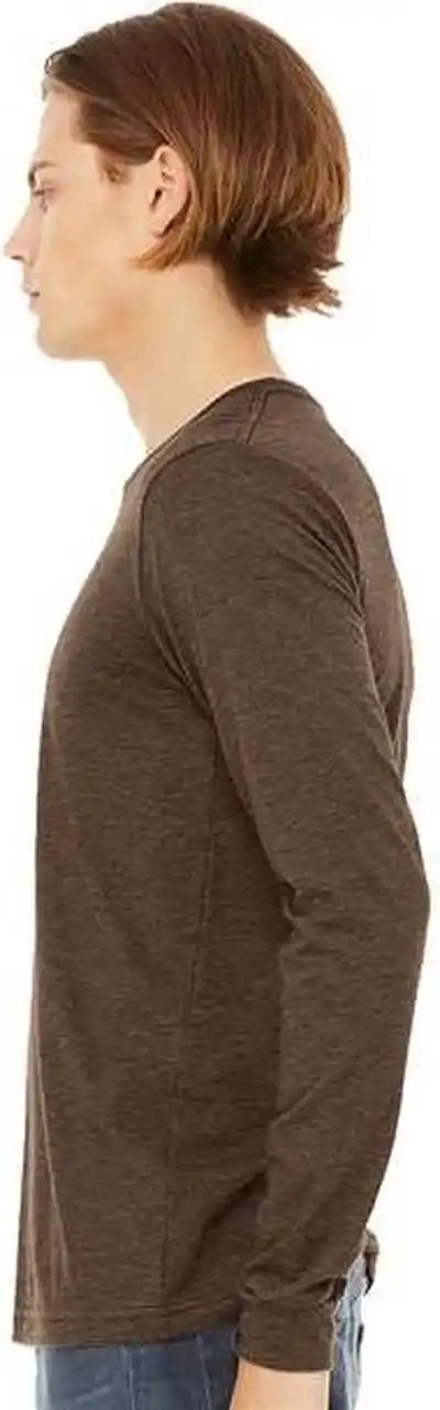 Bella + Canvas 3501cvc Unisex Heather Cvc Long Sleeve Tee - Brown