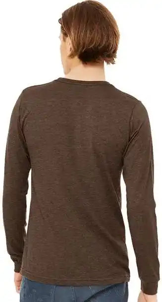 Bella + Canvas 3501cvc Unisex Heather Cvc Long Sleeve Tee - Brown