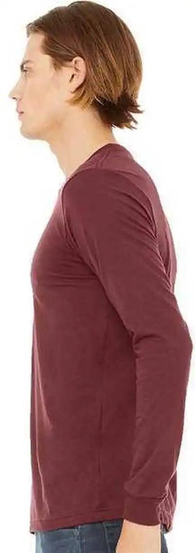 Bella + Canvas 3501cvc Unisex Heather Cvc Long Sleeve Tee Cardinal
