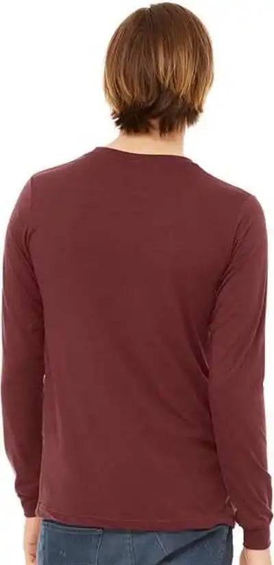 Bella + Canvas 3501cvc Unisex Heather Cvc Long Sleeve Tee Cardinal