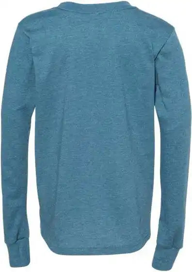 Bella + Canvas 3501cvc Unisex Heather Cvc Long Sleeve Tee Deep Teal