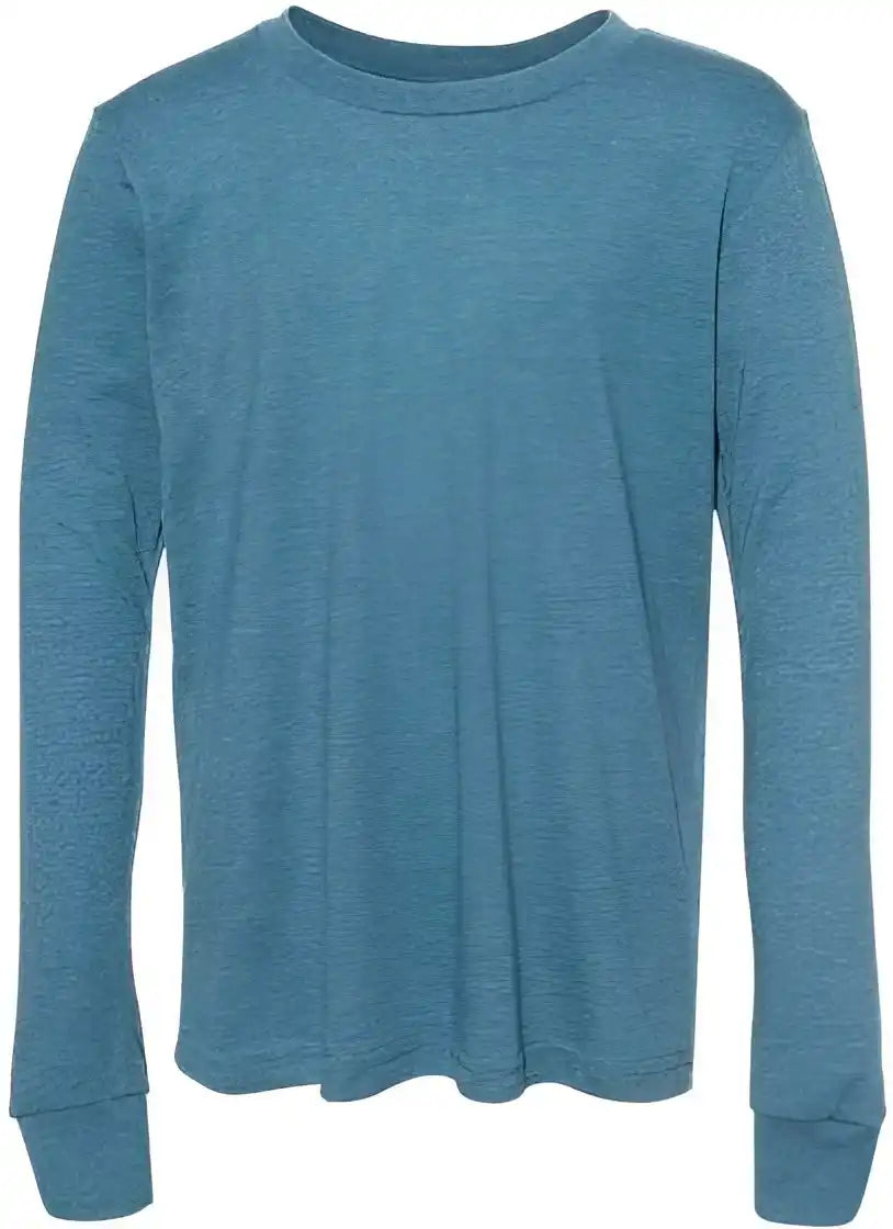 Bella + Canvas 3501cvc Unisex Heather Cvc Long Sleeve Tee Deep Teal