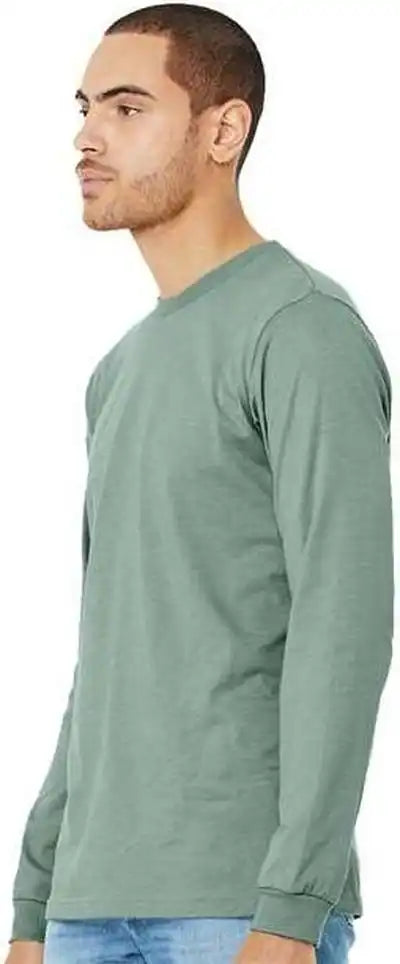 Bella + Canvas 3501cvc Unisex Heather Cvc Long Sleeve Tee Dusty Blue