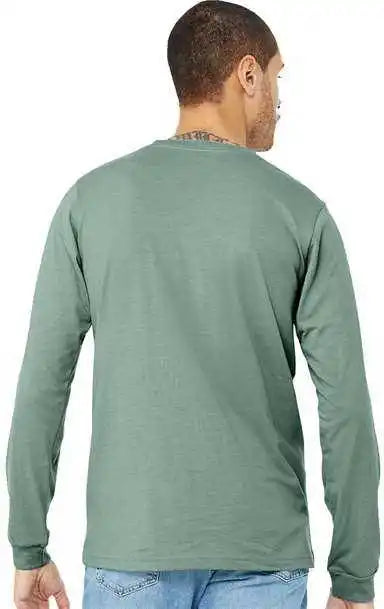 Bella + Canvas 3501cvc Unisex Heather Cvc Long Sleeve Tee Dusty Blue