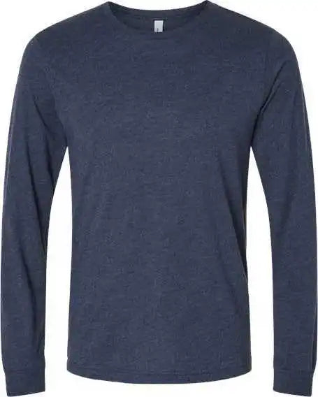 Bella + Canvas 3501cvc Unisex Heather Cvc Long Sleeve Tee Midnight Navy