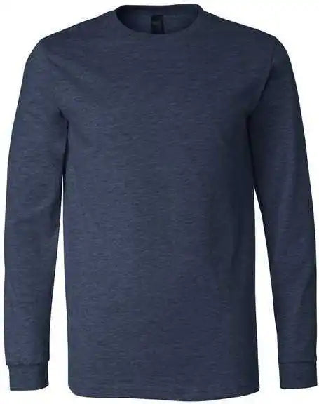 Bella + Canvas 3501cvc Unisex Heather Cvc Long Sleeve Tee Navy
