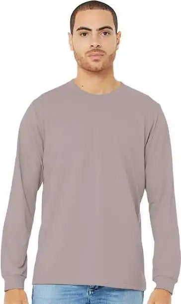 Bella + Canvas 3501cvc Unisex Heather Cvc Long Sleeve Tee Pink Gravel